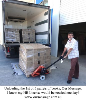 Unloading the shipment of books